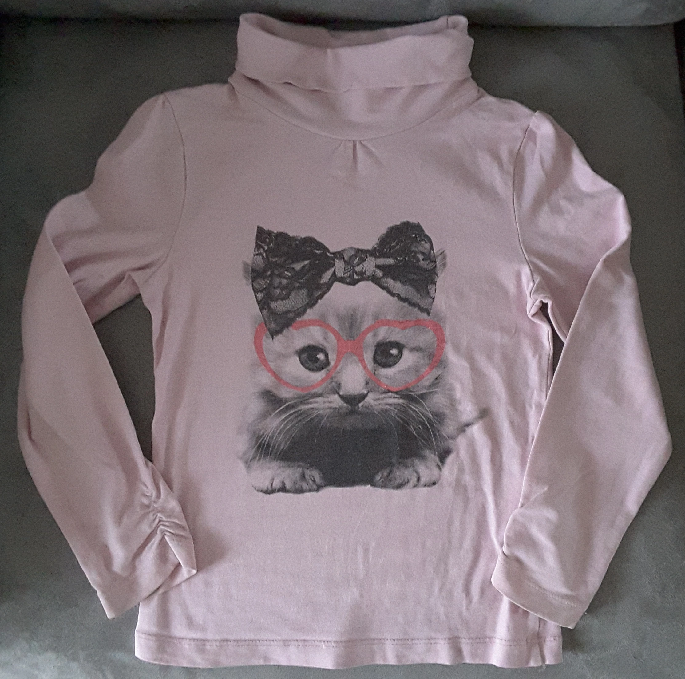 Sous-pull rose chat à lunettes - Vynil Fraise - 6 ans